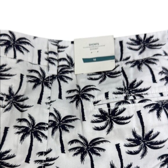 Old Navy Shorts Cotton White & Navy Palm Tree Women's Size 16 - Picture 9 of 9